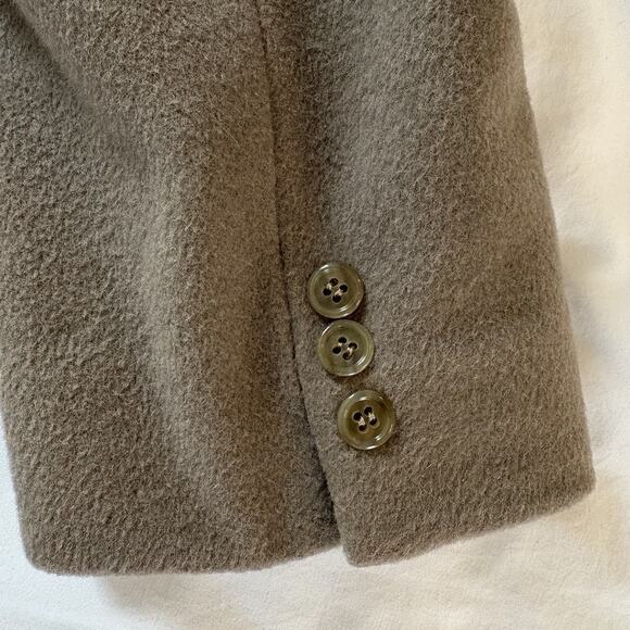 Vtg Jonathan Perth Cashmere Blend Tan Double Breasted Trench Overcoat Chest 46 - Picture 7 of 16